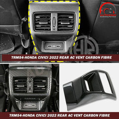 Back Console Cover in Carbon Fiber for Honda Civic