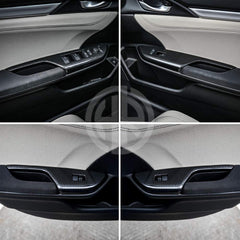 Power Window Trims in Carbon Fiber for Honda Civic