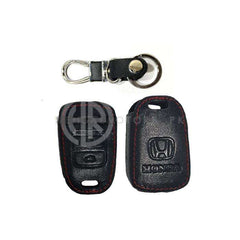 Leather Key Cover with Keychain Ring For Honda City 2022