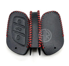 Premium Black Leather Key Cover with Keychain Ring For MG HS