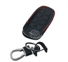Premium Black Leather Key Cover with Keychain Ring For Hyundai Sonata