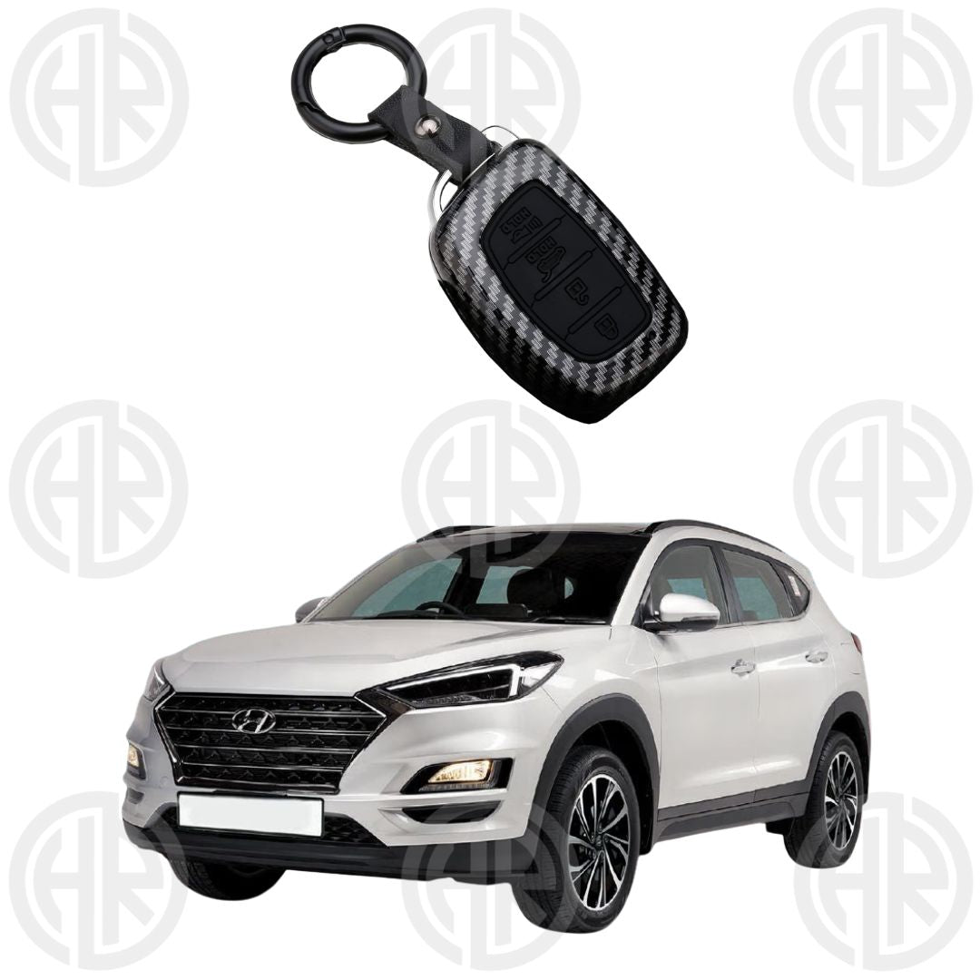 Hyundai Tucson Premium Key Cover in Carbon Fiber Anti Fall & Durable