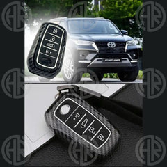 Toyota Fortuner Key Cover in Carbon Fiber Stylish & Scratch Resistant (4 Button)