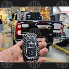 Toyota Hilux Revo Carbon Fiber Key Cover Durable 3 Button Case 2016–2021