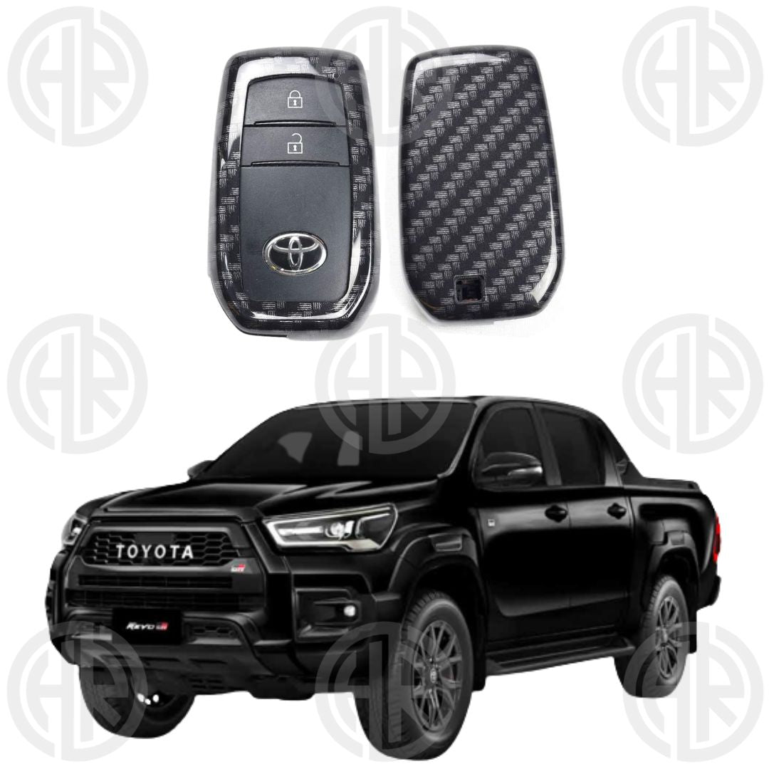 Toyota Hilux Revo Carbon Fiber Key Cover Durable 3 Button Case 2016–2021
