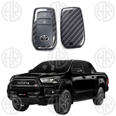 Toyota Hilux Revo Carbon Fiber Key Cover Durable 3 Button Case 2016–2021
