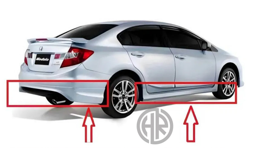Premium Side Skirts Unpainted with Aesthetics for Honda Rebirth