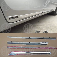 Toyota Corolla Chrome Door Molding (4Pcs) Stylish Lower Trim Protection