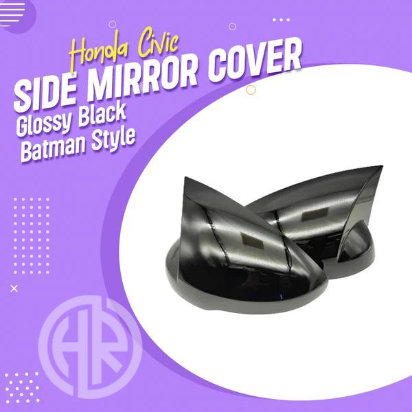 Glossy Black Batman Style Side Mirror Covers for Honda Civic 2022-2023