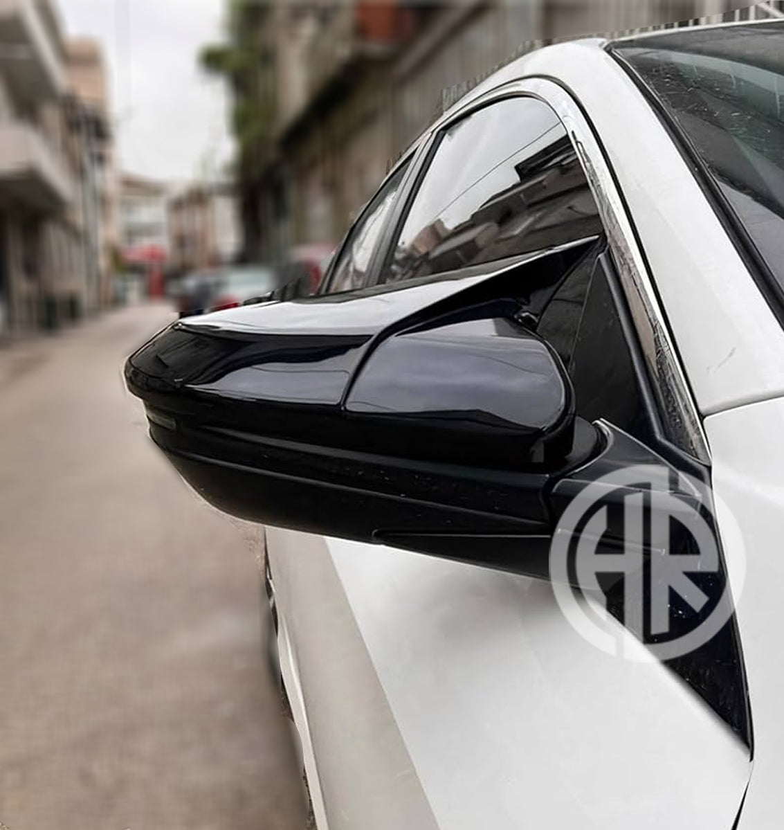 Glossy Black Batman Style Side Mirror Covers for Honda Civic X 2016-2021