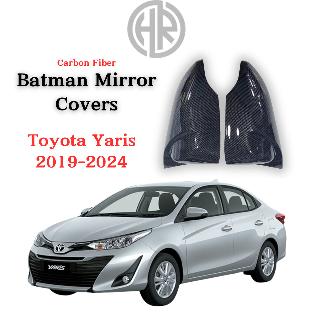 Carbon Fiber Batman Style Side Mirror Covers for Toyota Yaris