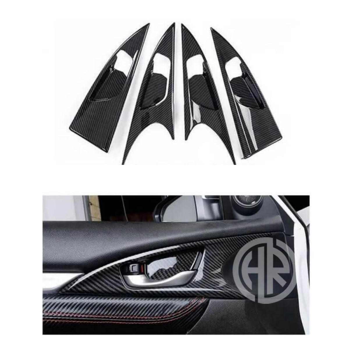 Carbon Fiber Inner Bowl Trim 4 Pcs for Honda Civic X 2016-2021