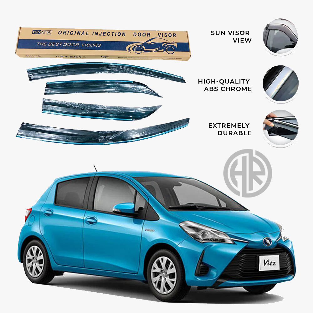 Chrome Air Press Sun Visors for Toyota Vitz 2014-2018