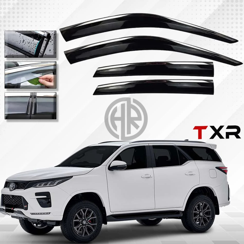 TXR Chrome Air Press Sun Visors for Toyota Fortuner 2021