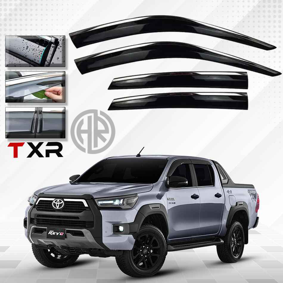 TXR Chrome Air Press Sun Visors for Toyota Hilux REVO 2016-2021