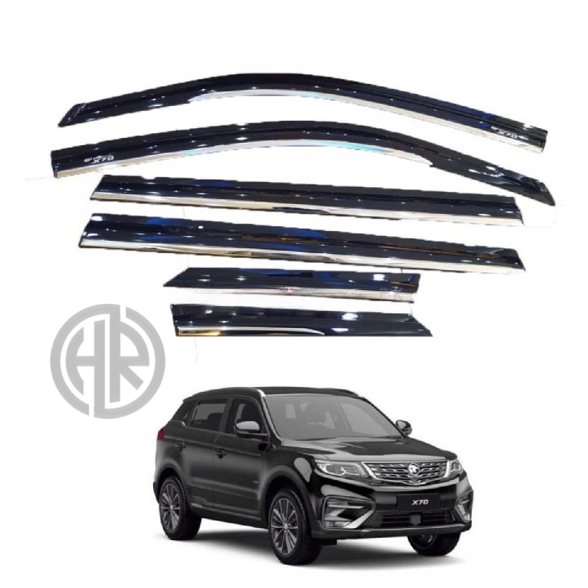 TXR Chrome Air Press Sun Visors For PROTON X70 (2021-2022)