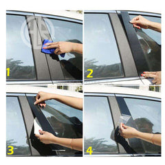 Glossy Black Door Pillar Stickers For Honda Civic X