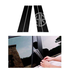 Glossy Black Door Pillar Stickers For Honda Civic X