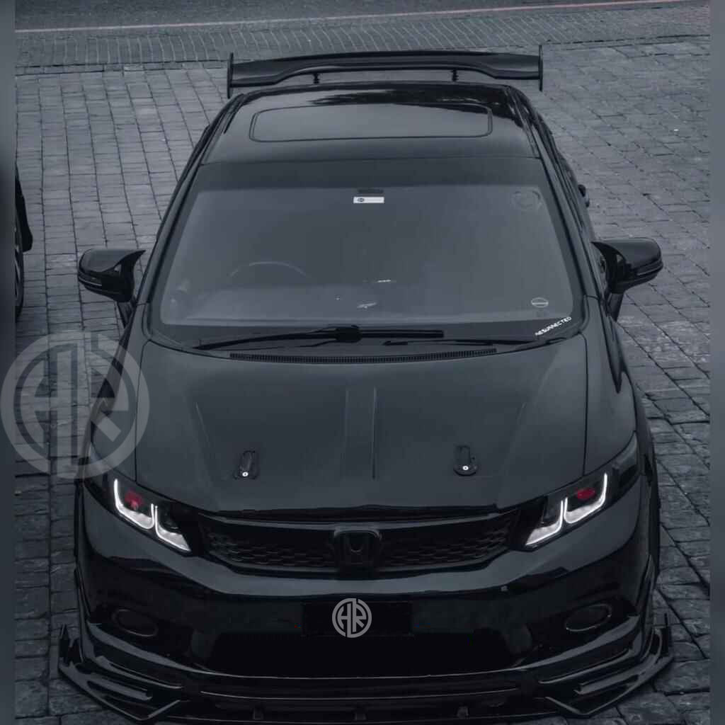Glossy Black Front Splitter For Honda Civic Rebirth