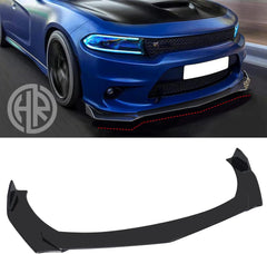 Piano Black Spike Style Front Splitter For Universal Cars