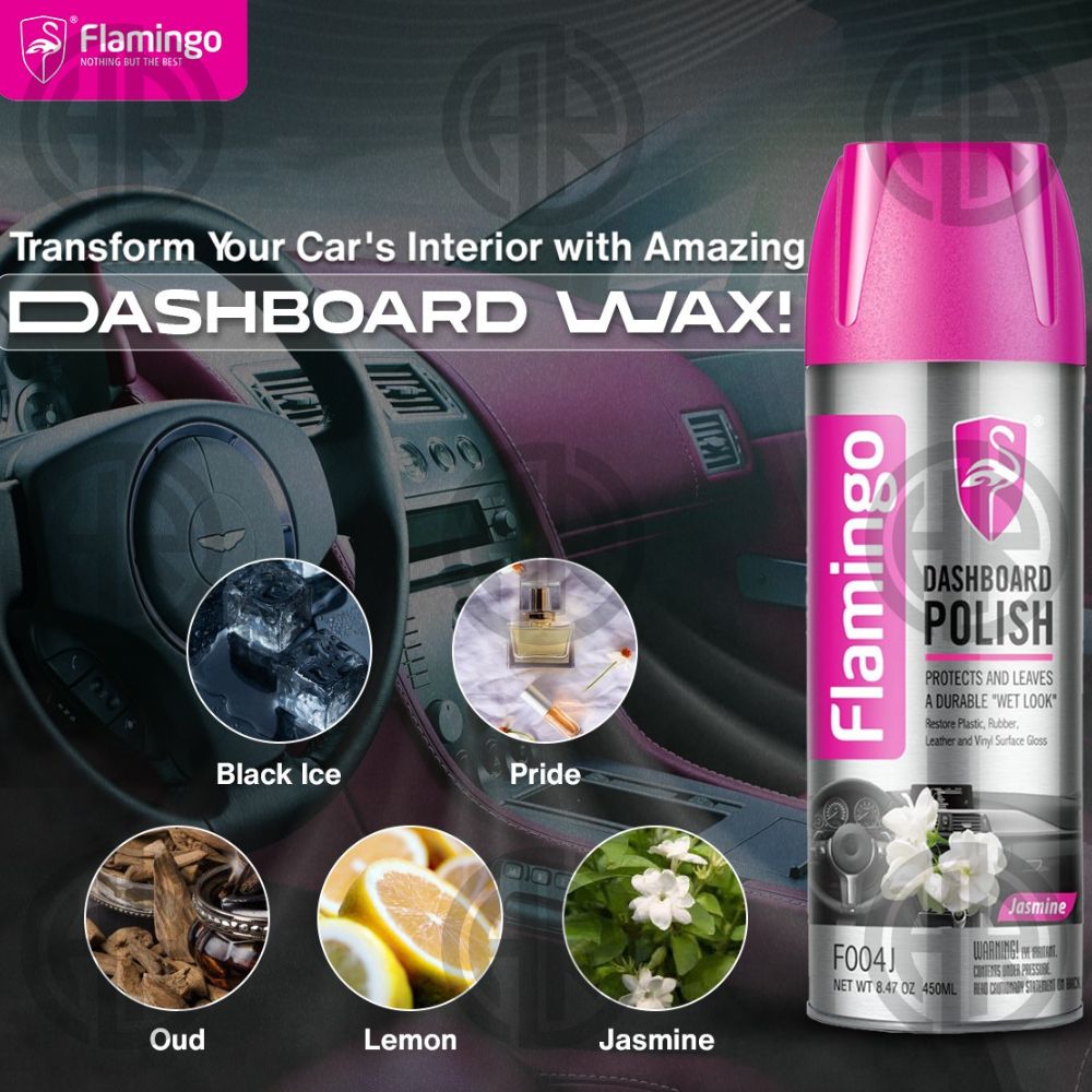 FLAMINGO Dashboard Polish 450ml – Long-Lasting Shine & UV Protection for Car Interiors