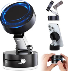 Universal Car Mobile Holder Foldable Magnetic Phone Mount with Strong Vacuum Suction Cup | 360° Adjustable Mobile Stand for Dashboard & Windshield (Compatible for both iPhone & Android